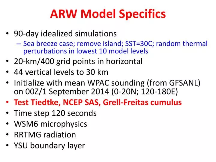 arw model specifics