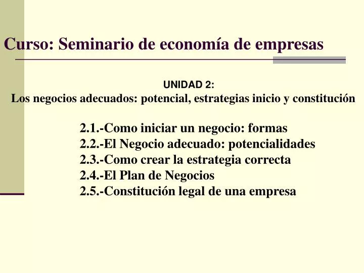 curso seminario de econom a de empresas