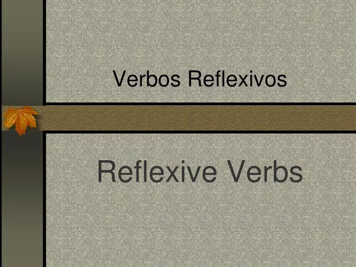 verbos reflexivos