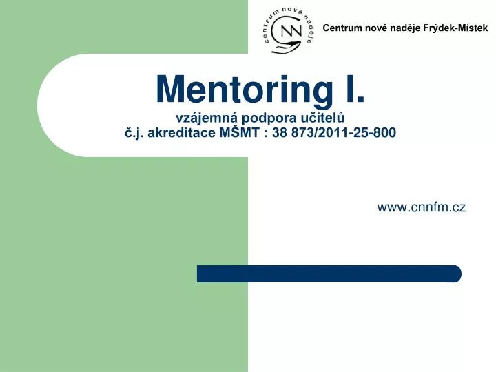 mentoring i vz jemn podpora u itel j akreditace m mt 38 873 2011 25 800