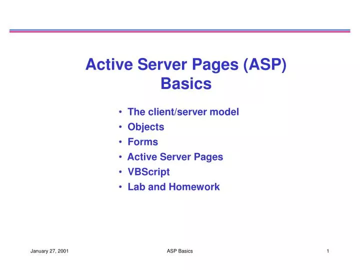 active server pages asp basics