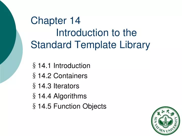 chapter 14 introduction to the standard template library