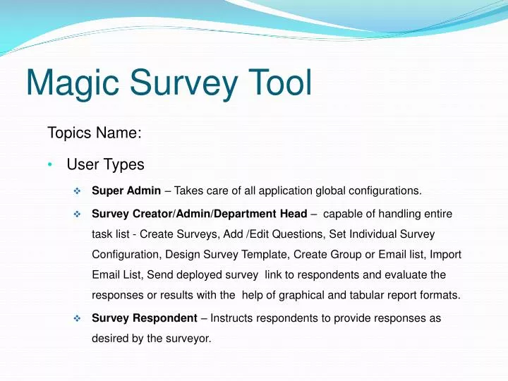 magic survey tool