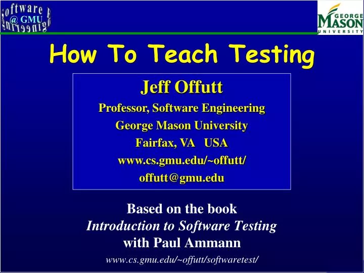 how to teach testing