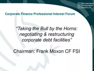 Corporate Finance Professional Interest Forum