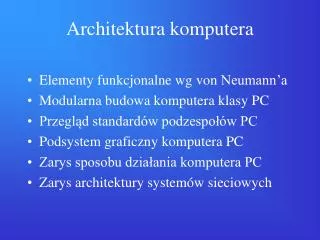 architektura komputera