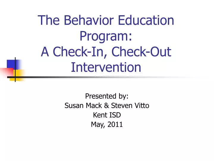 the behavior education program a check in check out intervention