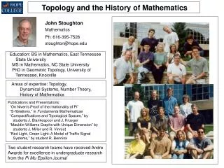 Topology and the History of Mathematics