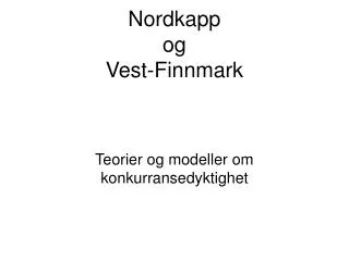 nordkapp og vest finnmark