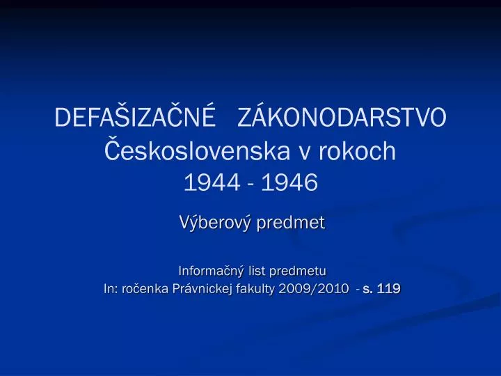 defa iza n z konodarstvo eskoslovenska v rokoch 1944 1946