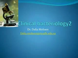 Clinical bacteriology2