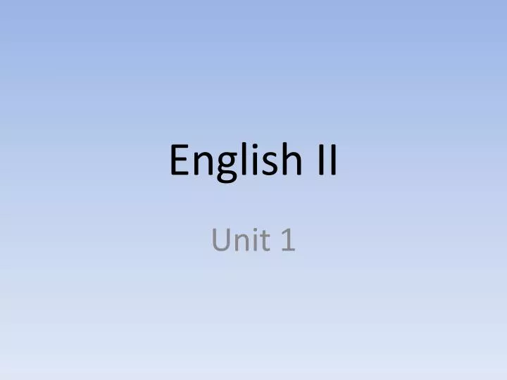 english ii