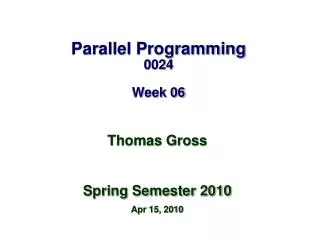Parallel Programming 0024 Week 06