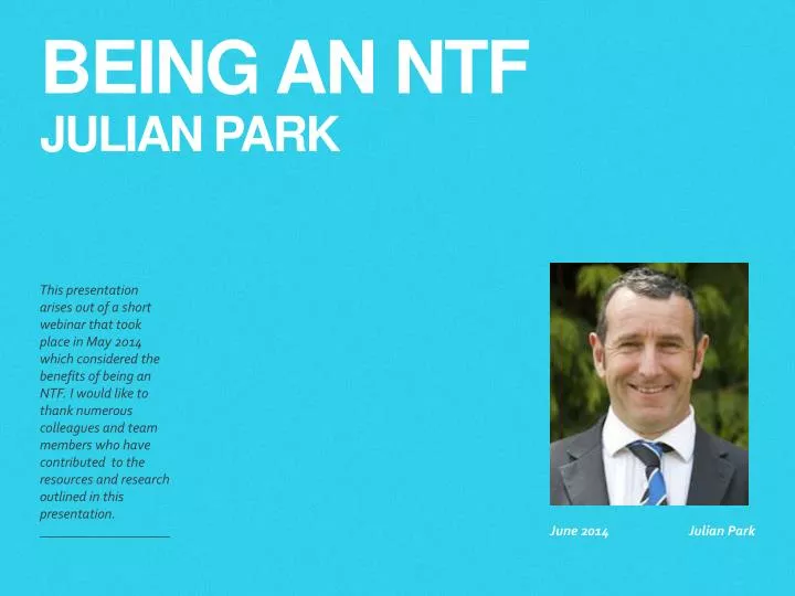 being an ntf julian park