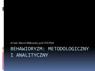 dr hab marcin mi kowski prof ifis pan