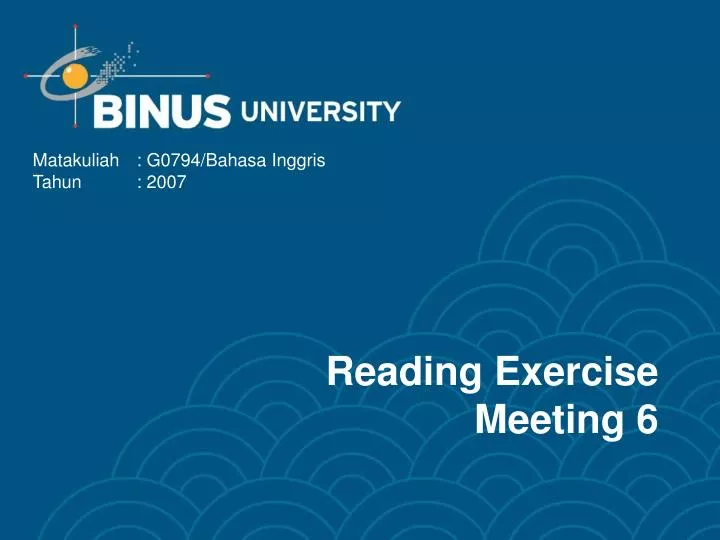 reading exercise meeting 6