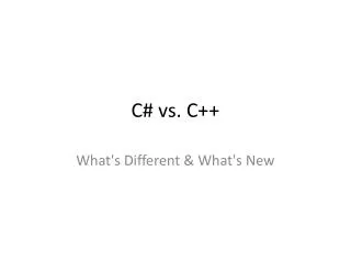 C# vs. C++