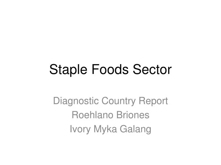 staple foods sector