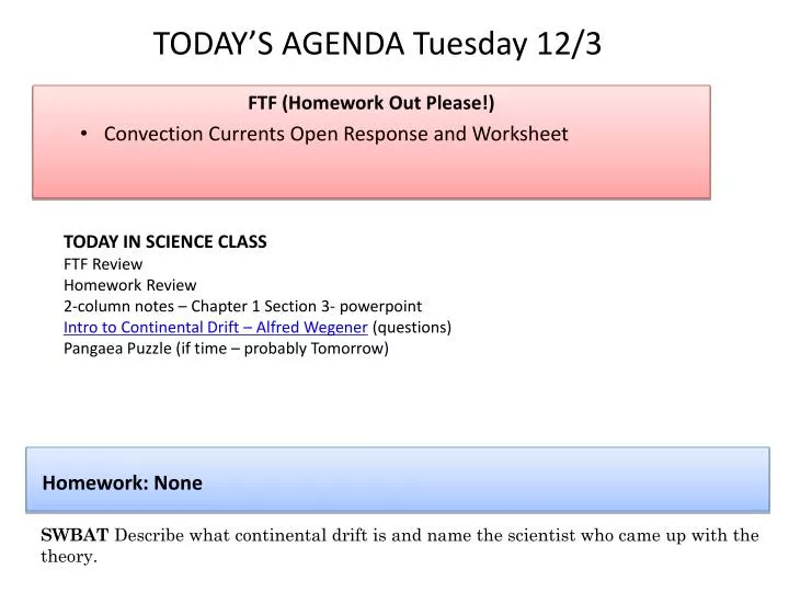 today s agenda tuesday 12 3