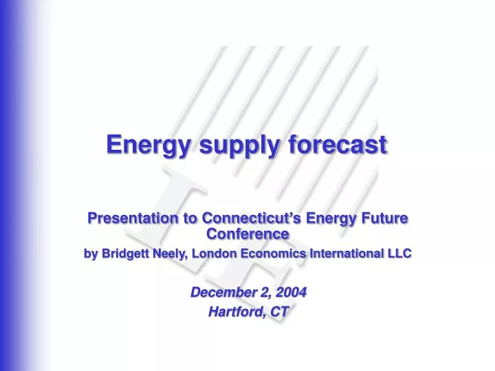 energy supply forecast