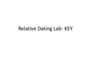 Relative Dating Lab- KEY