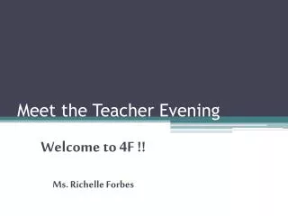 Meet the Teacher Evening