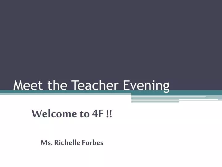 meet the teacher evening