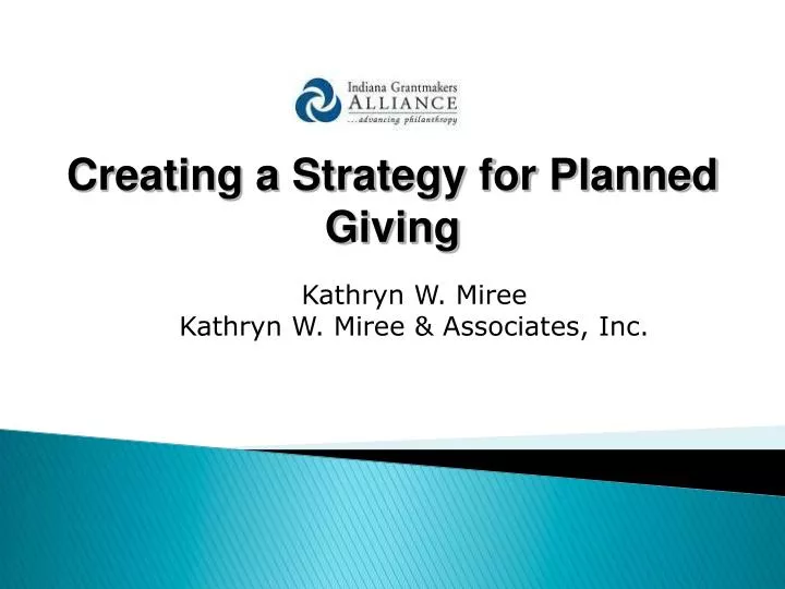creating a strategy for planned giving