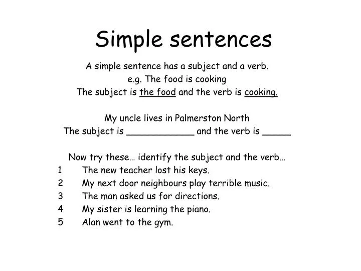 simple sentences