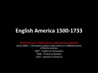 English America 1500-1733