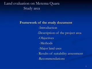 Land evaluation on Metema Quara Study area