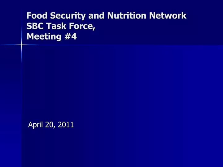 food security and nutrition network sbc task force meeting 4