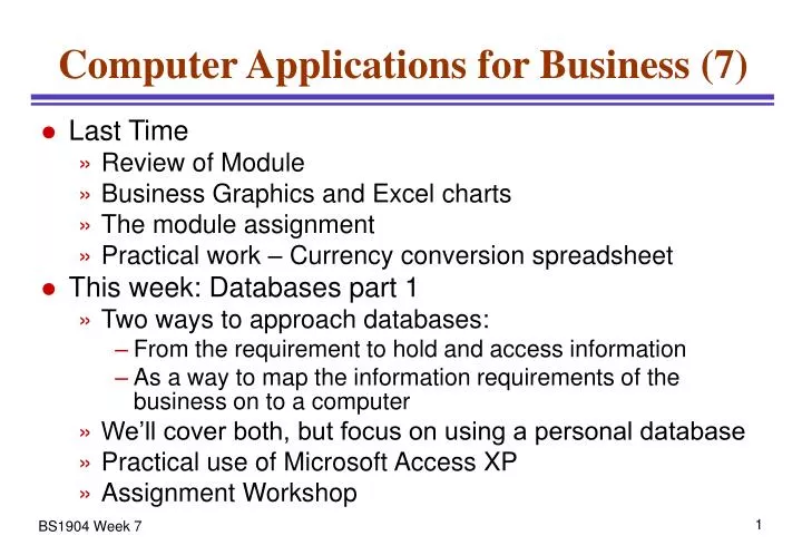 assignment on computer application in business