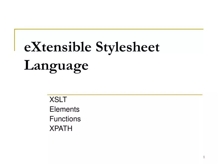 extensible stylesheet language