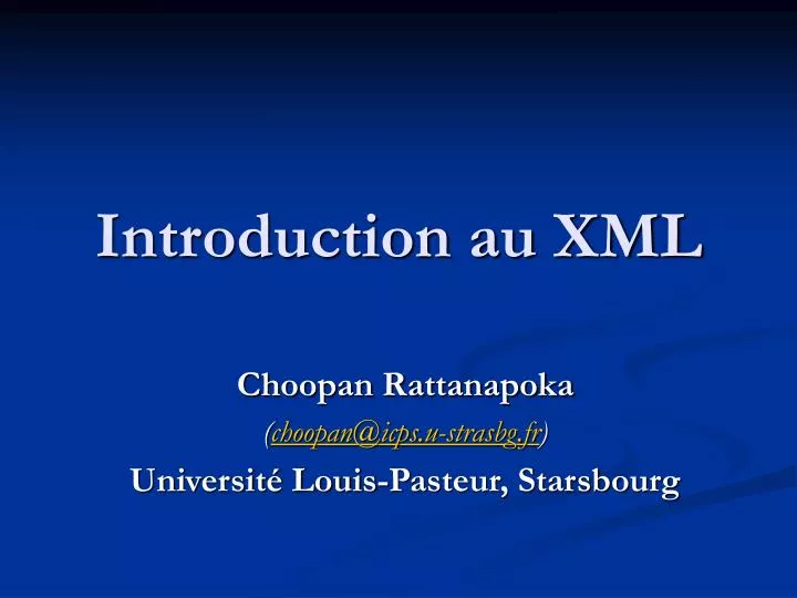 introduction au xml