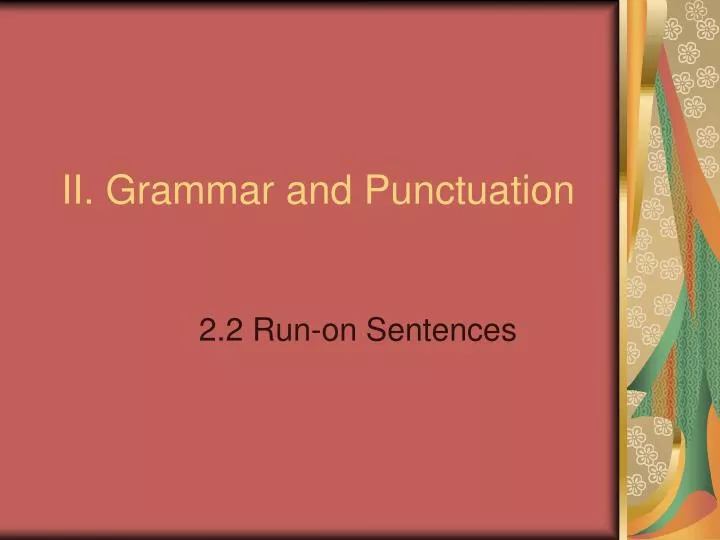 ii grammar and punctuation