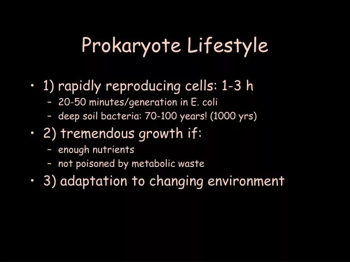 prokaryote lifestyle