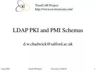 LDAP PKI and PMI Schemas