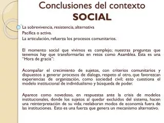 conclusiones del contexto social