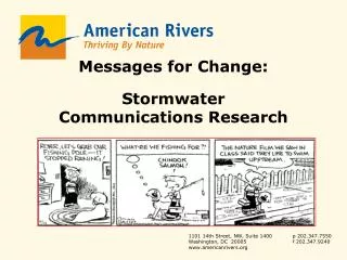 Messages for Change: Stormwater Communications Research Katherine Baer