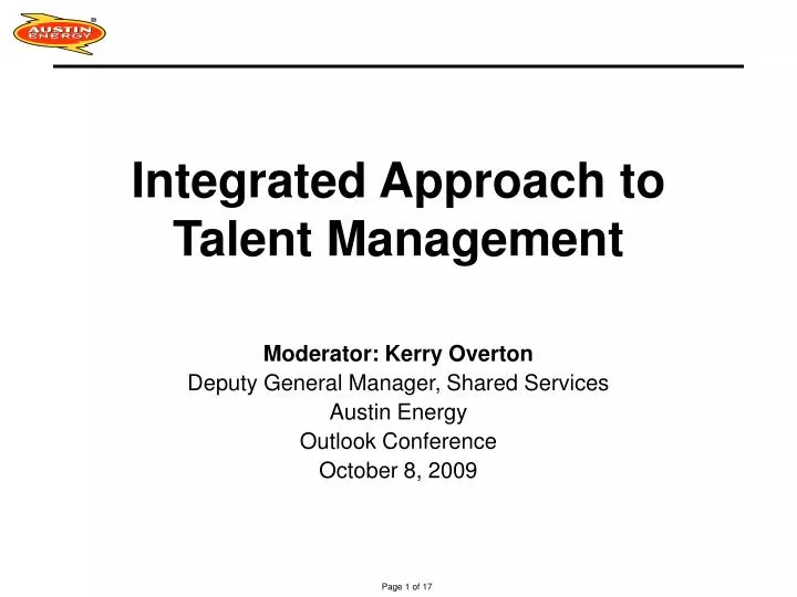 integrated approach to talent management