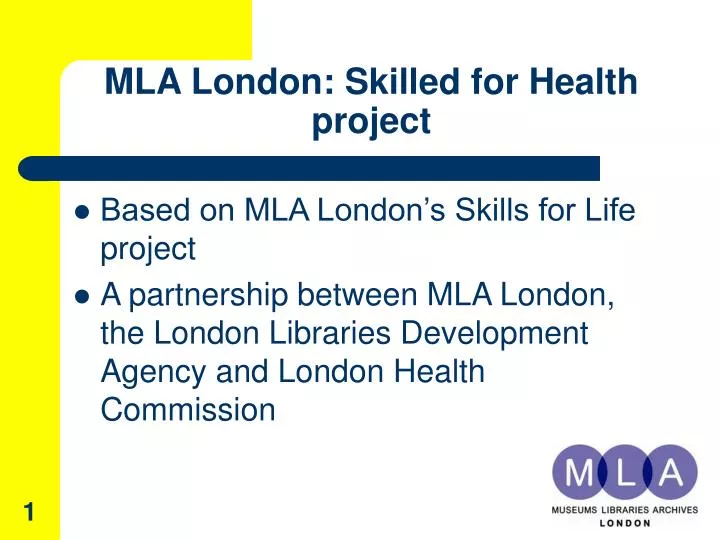 mla london skilled for health project