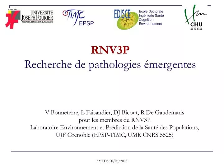 rnv3p recherche de pathologies mergentes