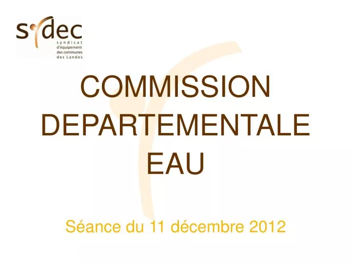 commission departementale eau s ance du 11 d cembre 2012