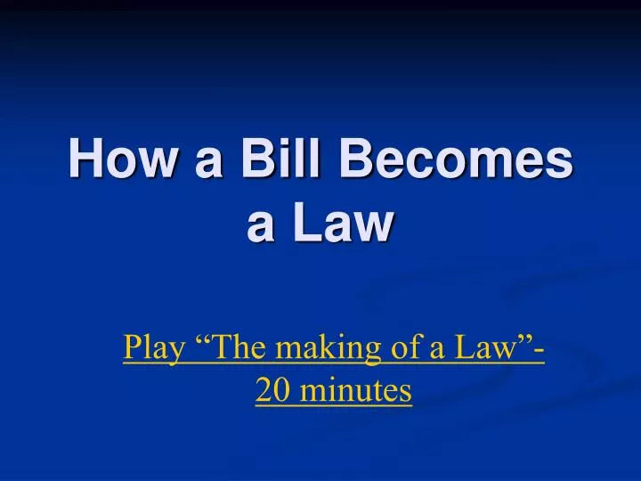 how a bill becomes a law