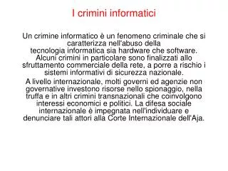 i crimini informatici