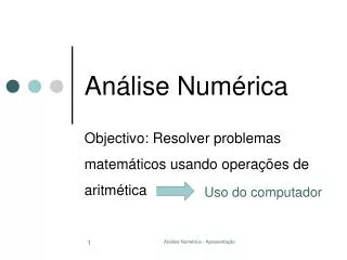 an lise num rica