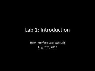 Lab 1: Introduction