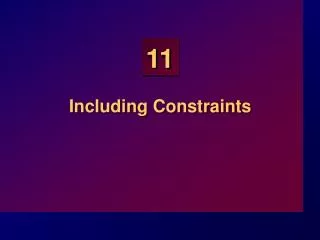 Including Constraints