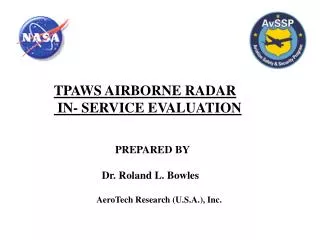 TPAWS AIRBORNE RADAR IN- SERVICE EVALUATION